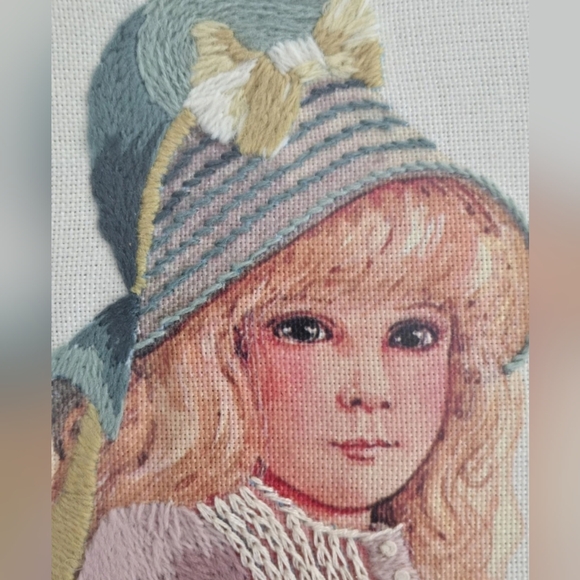 Vintage Jan Hagara SPRING AND LANCE Handmade Needlepoint Framed Completed 1970s - Picture 3 of 5